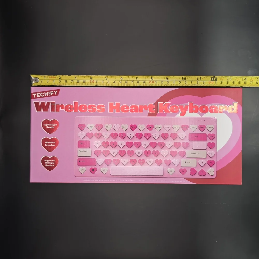Wireless Heart Keyboard - Pink
